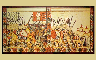 Battle between Moors and Christians in the 13th century